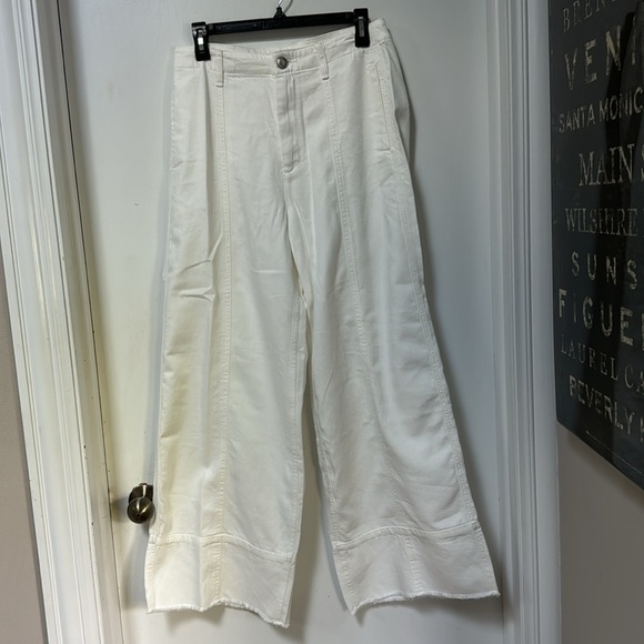 rag & bone Featherweight Arianna Wide Leg Pants JEANS SIZE 27 White - Picture 6 of 12